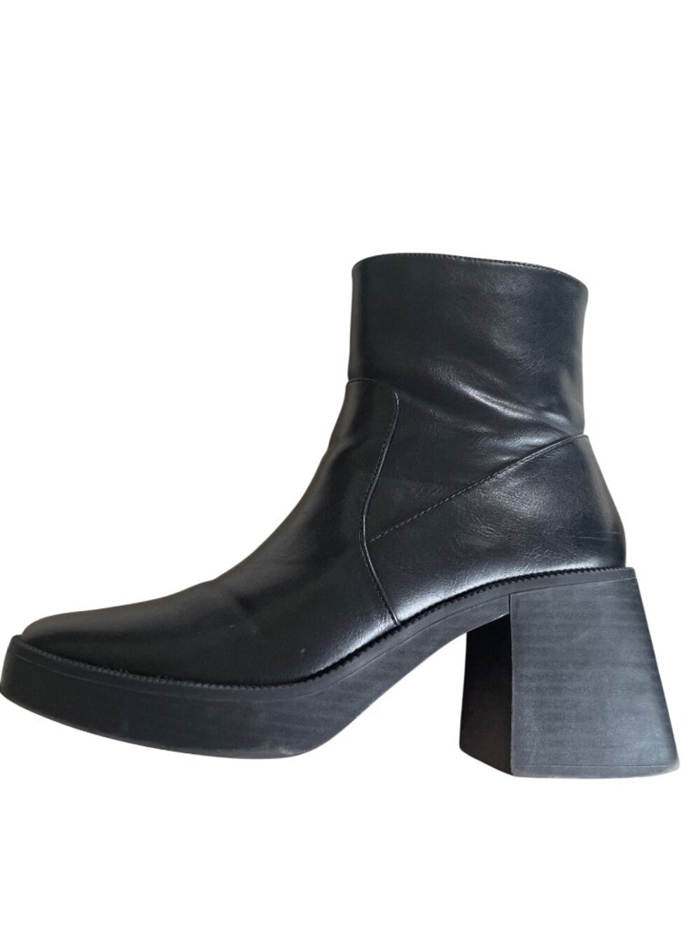 Princess Polly Lexus Chunky Block Heel Platform Ankle Boots Black Size 9 Goth - Picture 9 of 12